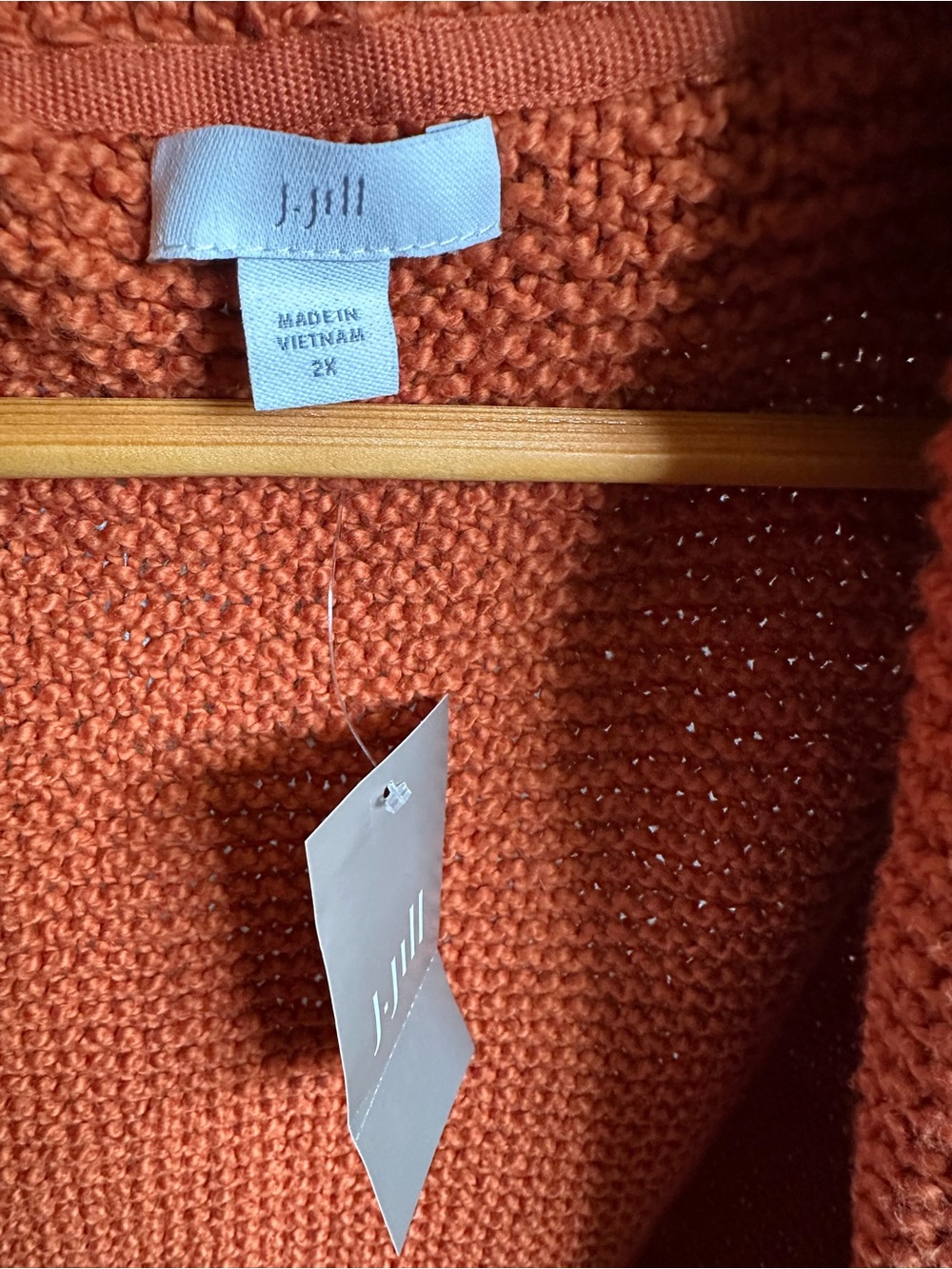 J. Jill Open-Front Knit Vest - Rust Orange NWT - Picture 2 of 8